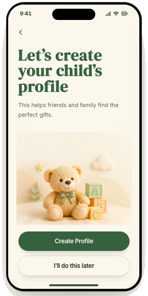 Create your child's profile